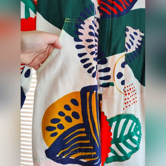 One of a Kind Jumpsuit Handmade Funky Large Floral Print L/XL - Picture 5 of 5